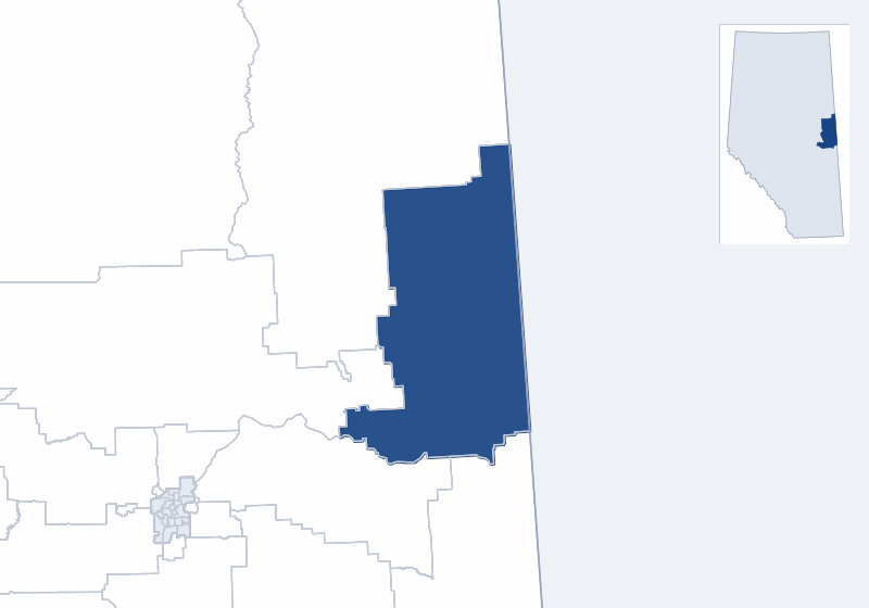 Map of the Bonnyville-Cold Lake-St. Paul electoral division