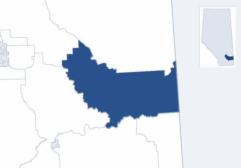 Map of the Brooks-Medicine Hat electoral division