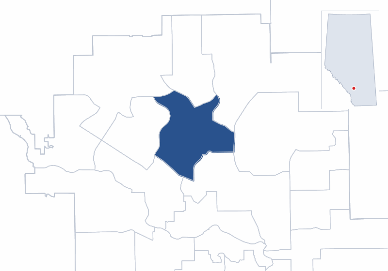 Map of the Calgary-Beddington electoral division