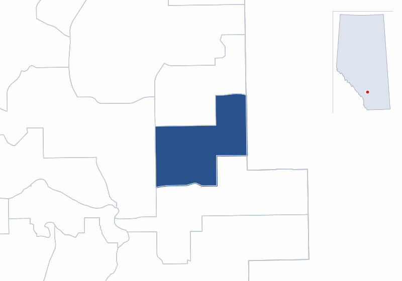 Map of the Calgary-Cross electoral division