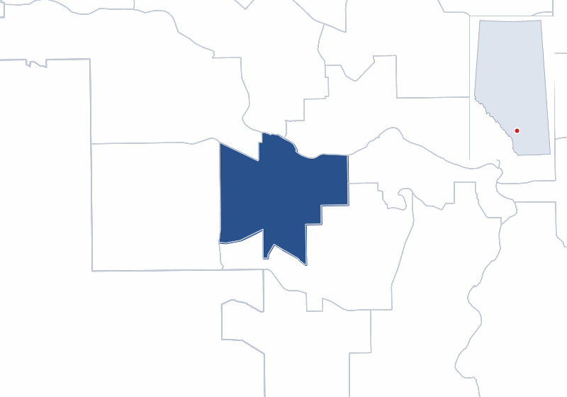 Map of the Calgary-Currie electoral division