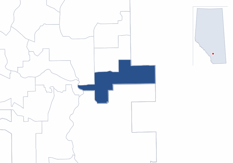 Map of the Calgary-East electoral division