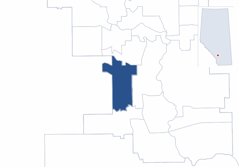 Map of the Calgary-Glenmore electoral division