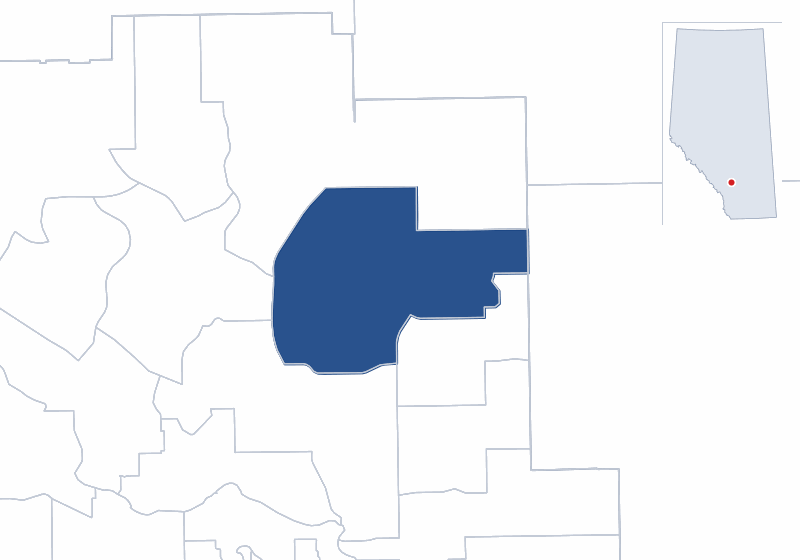 Map of the Calgary-Bhullar-McCall electoral division