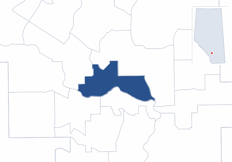 Map of the Calgary-Mountain View electoral division