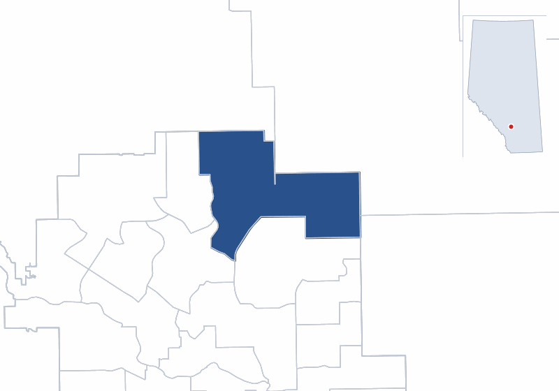 Map of the Calgary-North East electoral division