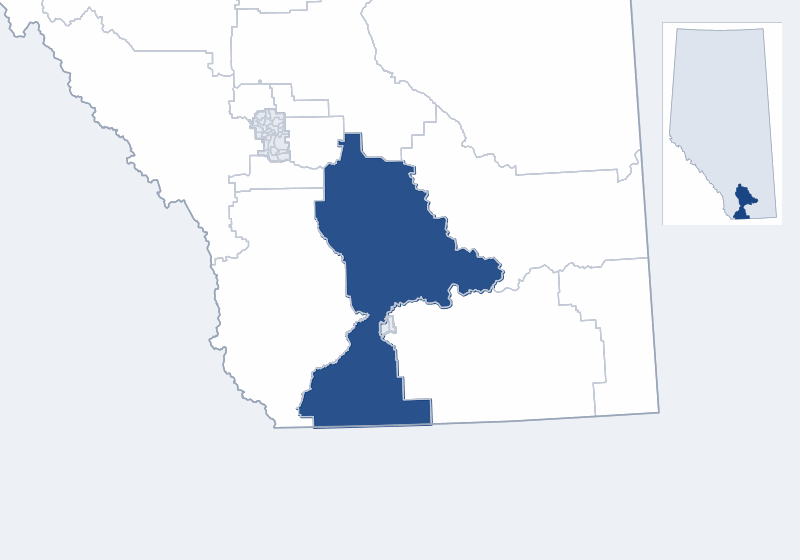 Map of the Cardston-Siksika electoral division