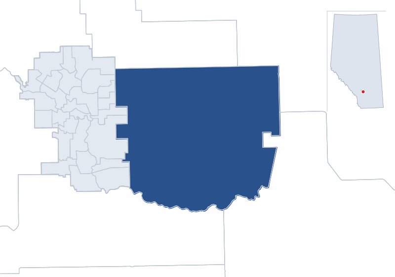 Map of the Chestermere-Strathmore electoral division