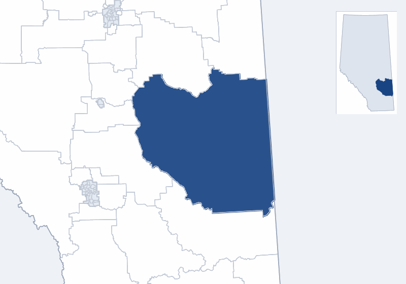 Map of the Drumheller-Stettler electoral division