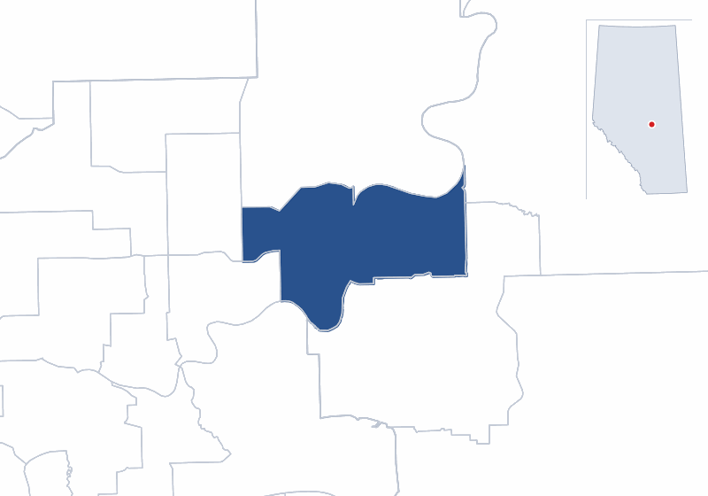 Map of the Edmonton-Beverly-Clareview electoral division