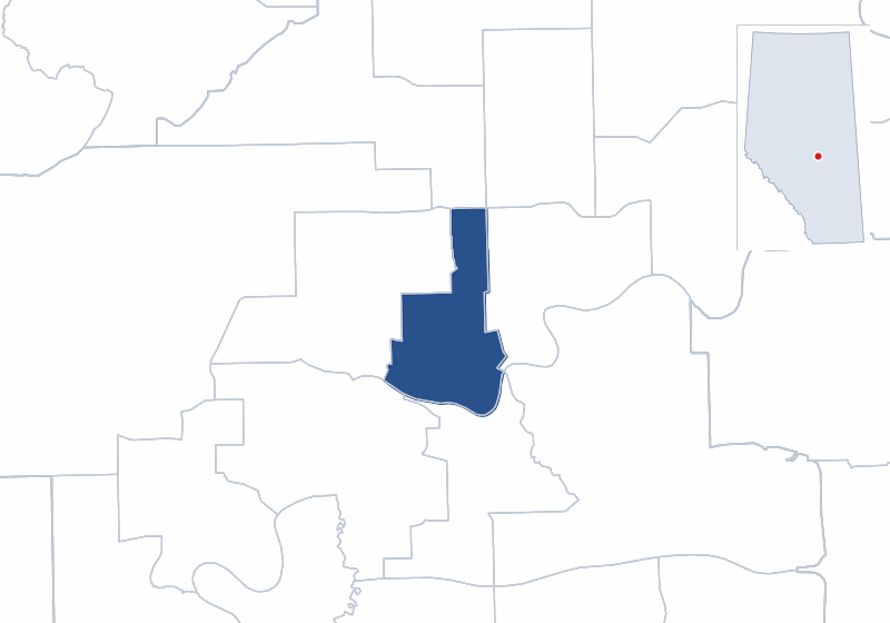 Map of the Edmonton-City Centre electoral division