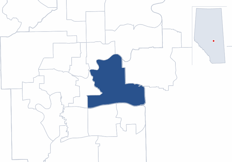 Map of the Edmonton-Gold Bar electoral division