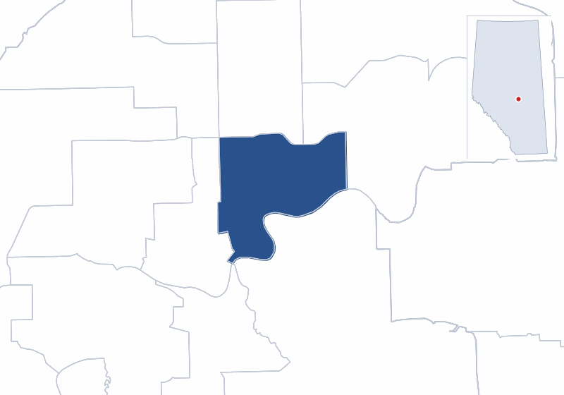 Map of the Edmonton-Highlands-Norwood electoral division