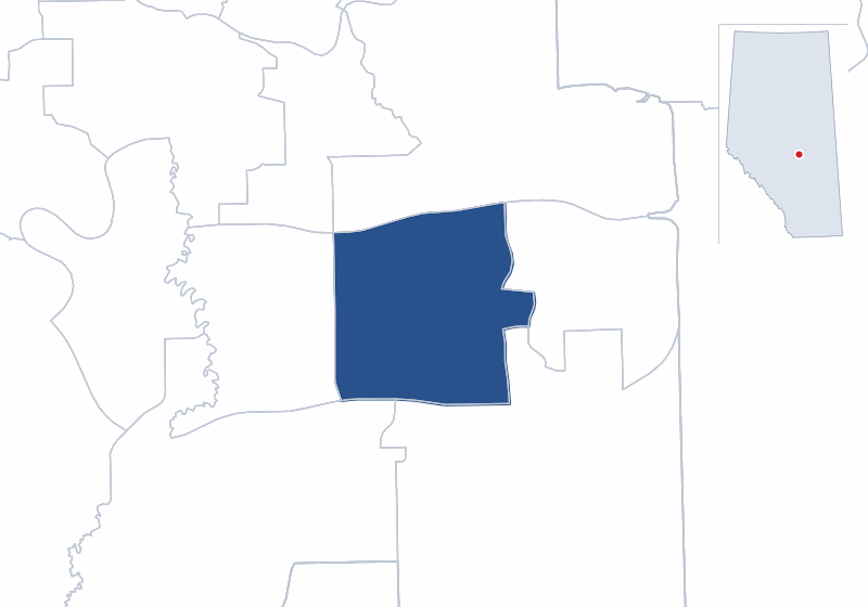 Map of the Edmonton-Mill Woods electoral division