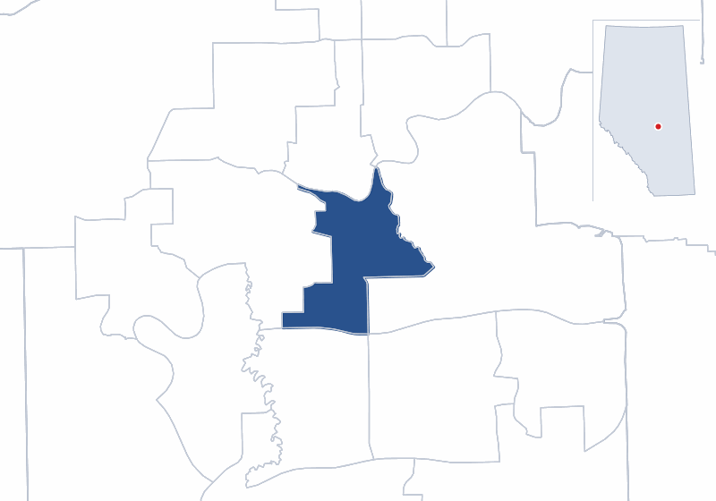 Map of the Edmonton-Strathcona electoral division