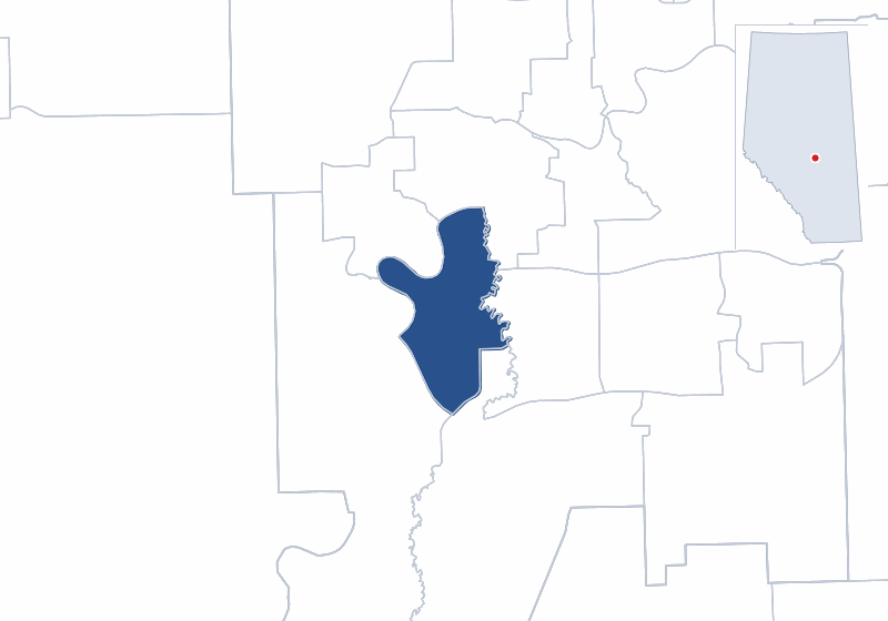 Map of the Edmonton-Whitemud electoral division