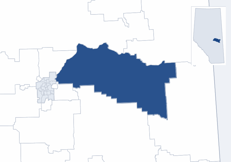 Map of the Fort Saskatchewan-Vegreville electoral division