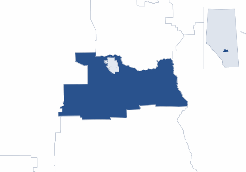 Map of the Innisfail-Sylvan Lake electoral division