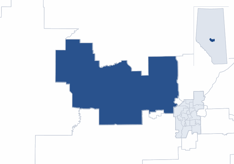 Map of the Lac Ste. Anne-Parkland electoral division