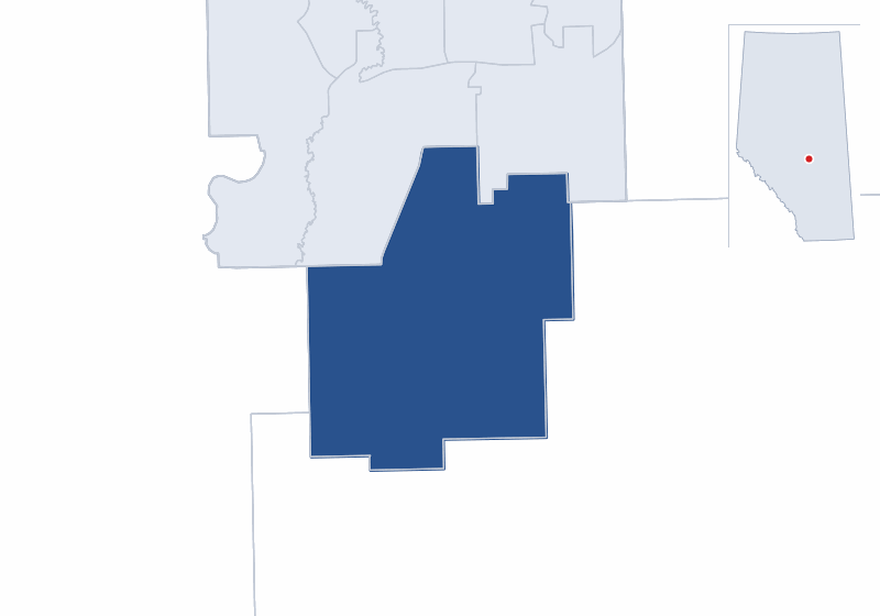 Map of the Leduc-Beaumont electoral division