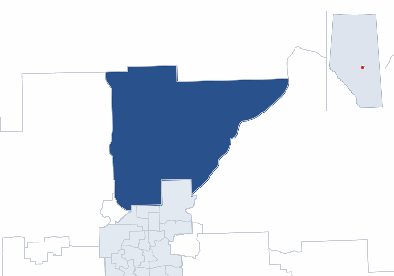 Map of the Morinville-St. Albert electoral division