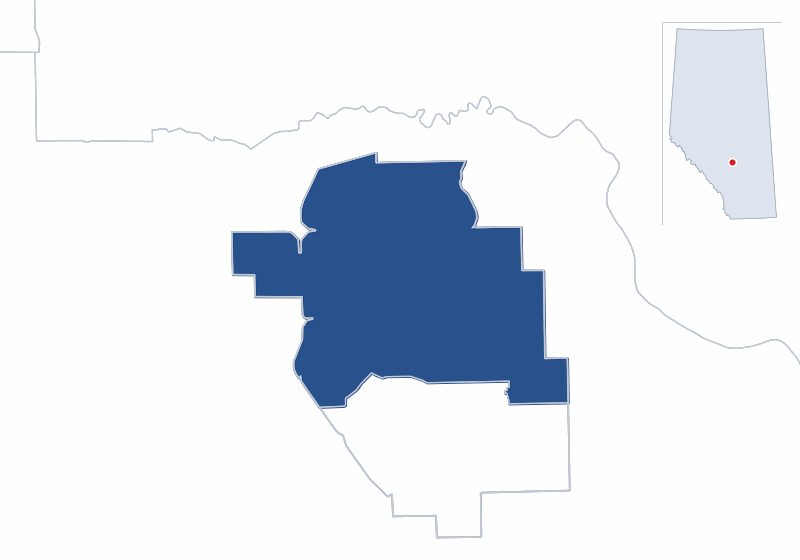 Map of the Red Deer-North electoral division