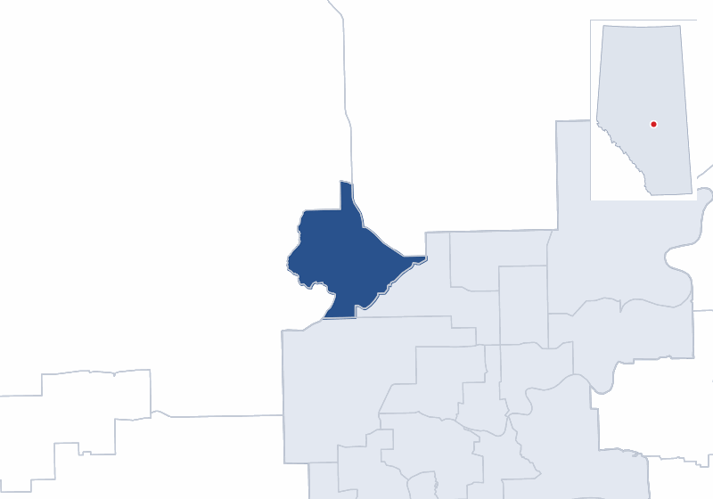 Map of the St. Albert electoral division