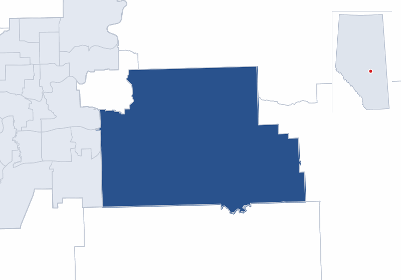 Map of the Strathcona-Sherwood Park electoral division