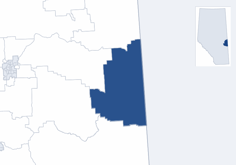 Map of the Vermilion-Lloydminster-Wainwright electoral division