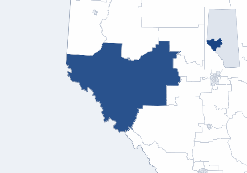 Map of the West Yellowhead electoral division